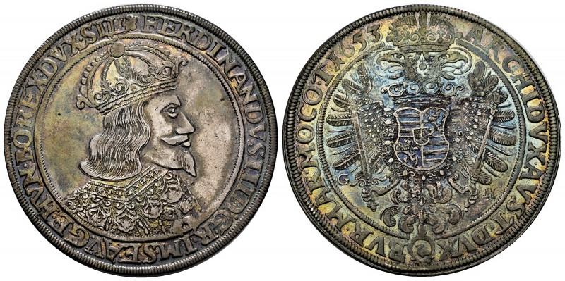 Austria. Ferdinand III. 1 thaler. 1653. Breslau. G-H. (Herinek-458). (Dav-3219)....