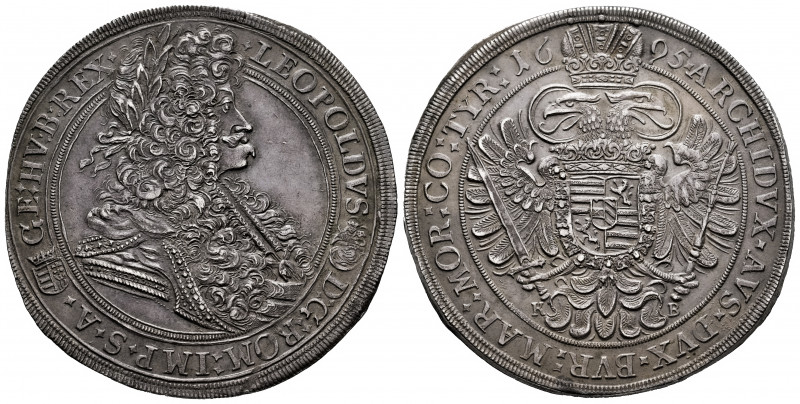 Hungary. Leopold I. 1 thaler. 1695. Kremnitz. KB. (Km-214.8). (Dav-3264). Ag. 28...