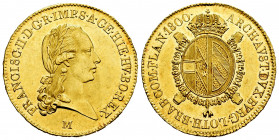 Italy. States Duchy of Milan. Francesco II. Sovrano. 1800. Milano. M. (Km-241). (Mir-474/2). (Fried-741a). Au. 11,09 g. Original luster. AU/Almost MS....