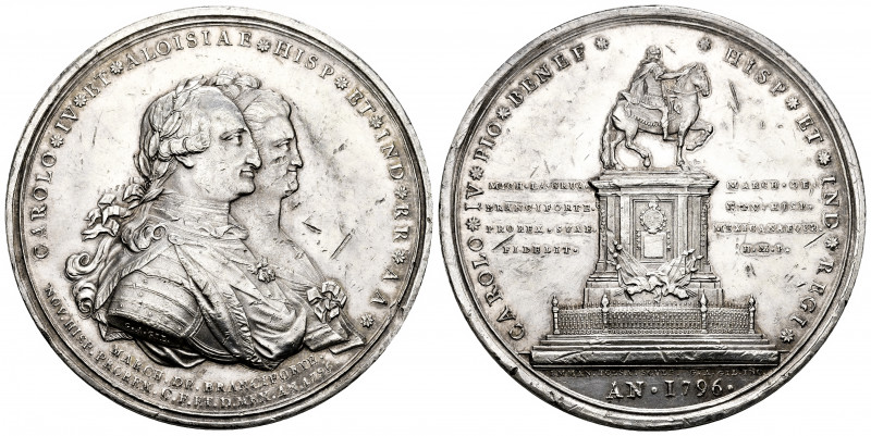 Charles IV (1788-1808). Medal. 1796. Mexico. (RAH. 439 var. metal). (Vives-184)....