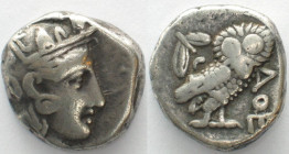 ATTICA. Athens, AR Tetradrachm 353-294 BC, Athena head / owl, VF
