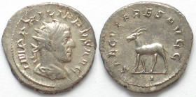 PHILIP I ARAB. AR Antoninianus, AD 248, Antelope, AU