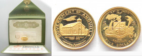 ANGUILLA. 5 Dollars 1969, Methodist Church of West End, gold, Proof