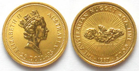 AUSTRALIA. 25 $ 1987 Golden Eagle, Australian Nugget, gold, 1/4 oz