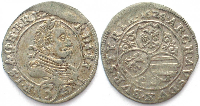 AUSTRIA. Groschen 1628, Graz mint, Ferdinand II, silver, rare variety! AU
HAUS ...