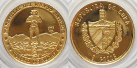 CUBA. 5 Pesos 2005, Wonders of the Ancient World, Colossus of Rhodes, gold 1/25oz, Proof