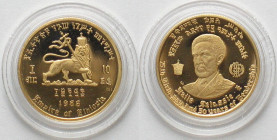 ETHIOPIA. 10 Dollars 1966, Haile Selassie, gold, Proof