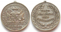 SAXONY. Albertine, Military silver medal 1867, WEISSBACH, scarce!