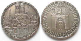 GERMANY. Federal Republic, 1 Thaler 1958, 800th Anniversary of Munich, silver, 29.4g, UNC