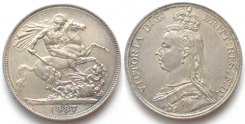 GREAT BRITAIN. Jubilee Head Crown 1887, Victoria, silver UNC-!
KM # 765