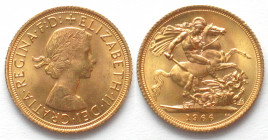 GREAT BRITAIN. Sovereign 1966, Elizabeth II, gold, UNC