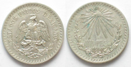 MEXICO. 1 Peso 1918, silver, XF