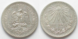 MEXICO. 1 Peso 1919, silver, XF