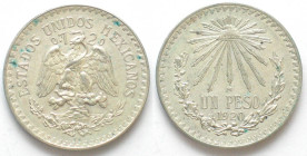 MEXICO. 1 Peso 1920, silver, UNC-