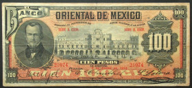 MEXICO. Puebla. Banco Oriental de Mexico, 100 Pesos 3.1.1914, Series II. CCCIV, VF