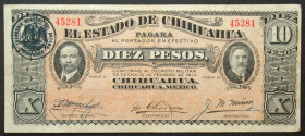MEXICO. Revolutionary, Chihuahua, 10 Pesos, D. 1914, Series D, VF