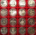 RUSSIA. 16 x 2 Roubles 1994-1999, silver, Proof