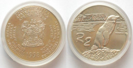 SOUTH AFRICA. 2 Rand 1998, Jackass Penguin, Endangered Wildlife, silver, Proof, scarce!