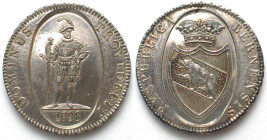 BERN. Taler 1798, Schlanker Krieger, Silber, unz-(UNC-)