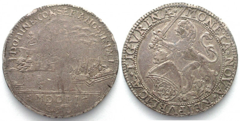 ZÜRICH. Zwittertaler 1651. Vögelitaler / Spruchtaler, Silber. RRR! ss/f.ss(VF/aV...