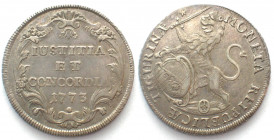 ZÜRICH. Halbtaler 1773, Löwenkopf n. links, Silber, Erhaltung! vz(XF)