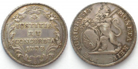 ZÜRICH. Halbtaler 1773, Löwenkopf n. rechts, Var. grosse Jahrzahl, Silber, Erhaltung! vz(XF)