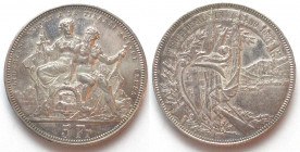 LUGANO. 5 Francs 1883, Shooting Festival, silver, AU