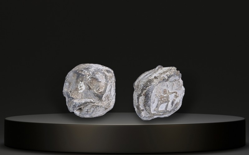 Lead Seals , Byzantine, 700 A.D. - 1300 A.D.
W: 8.3g / D: 10 mm