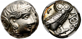 Southern Arabia, Qataban, c.350-320 BC, silver Tetradrachm imitating the Athenian Tetradrachm, head of Athena right, wearing crested Attic helmet deco...