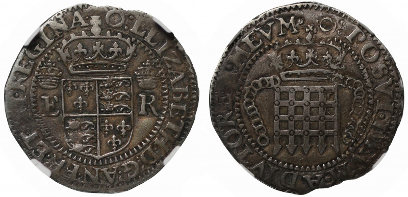 AU50 | Elizabeth I (1558-1603), silver One Testern or Eighth Dollar, trade coina...