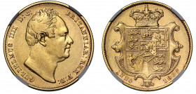 XF45 | William IV (1830-1837), gold Sovereign, 1837, second bare head right, W.W. incuse on truncation, GULIELMUS IIII D: G: BRITANNIAR: REX F: D:, to...