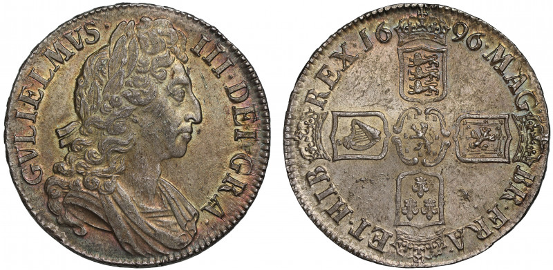 MS63 | William III (1694-1702), silver Crown, 1696, third laureate and draped bu...