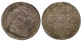 MS64 | George I (1714-27), silver Shilling, 1723, South Sea Company issue, first laureate and draped bust right, Latin legend and toothed border surro...