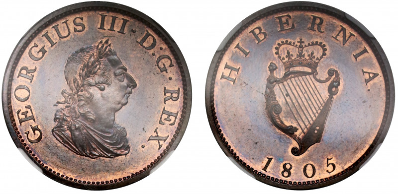 ireland george iii 1808 copper proof pattern crown -... biddr - Sovereign Rarities, Auction 6, lot 111. PF65 BN | Ireland ...