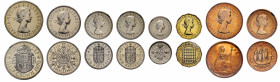 PF68-70 | Elizabeth II (1952-), 8-coin proof set, 1970, the last year of pre-decimal coinage in the United Kingdom, bare head right, Latin legend read...