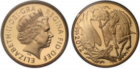 PR69 DCAM FS | Elizabeth II (1952-), gold proof Two Pounds, 2012, crowned head right, IRB initials below for designer Ian Rank-Broadley, Latin legend ...