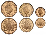 PF70 UCAM | Elizabeth II (1952-), gold 3-coin proof set, 2022, one year type struck to celebrate the Platinum Jubilee of Her Majesty the Queen, Sovere...