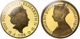 PF70 UCAM | Elizabeth II (1952-), gold proof Five Ounces of Five Hundred Pounds, 2021, 5 Ounces of 999.9 fine gold, from the Great Engravers series co...