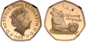 PF70 UCAM | Elizabeth II (1952-), gold proof Fifty Pence, 2020, design by The Walt Disney Company celebrating children’s book character Winnie the Poo...