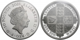 PF70 UCAM | Elizabeth II (1952-), silver proof Ten Ounces of Ten Pounds, 2021, 10 Ounces of .999 fine silver, from the Great Engravers series commemor...