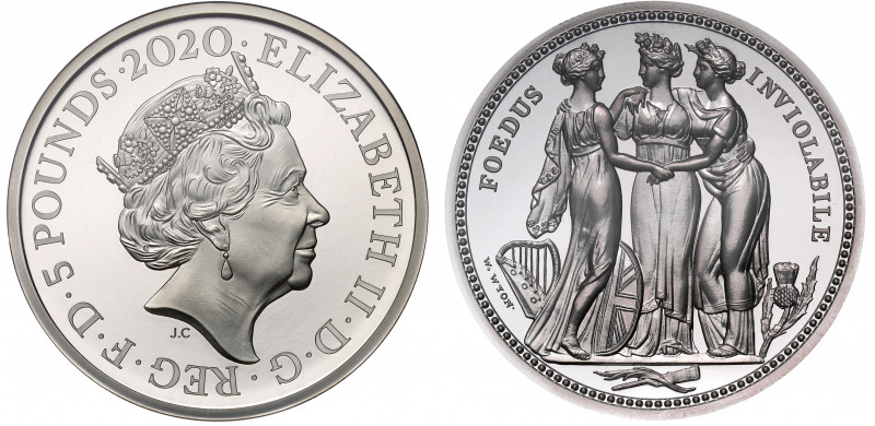 PF70 UCAM FR | Elizabeth II (1952 -), silver proof Two Ounces of Five Pounds, 20...