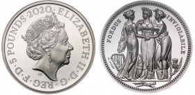 PF70 UCAM FR | Elizabeth II (1952 -), silver proof Two Ounces of Five Pounds, 2020, 2 Ounces of .999 fine silver, from the Great Engravers series comm...