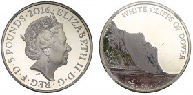PF62 UCAM PYX | Elizabeth II (1952-), colourised silver proof One Ounce of Five Pounds, 2016, 1 Ounce of .999 fine silver, design by Glyn Davies and L...