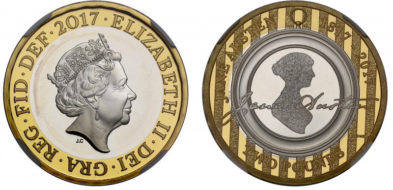 PF68 UCAM | Elizabeth II (1952-), silver gilt Piedfort proof Two Pounds, 2017, d...