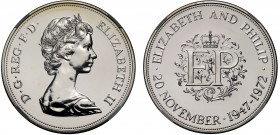 PF67 | Elizabeth II (1952-), proof Crown of Twenty Five Pence, 1972, Silver Wedding Anniversary, crowned head right, Latin legend reads ELIZABETH II D...