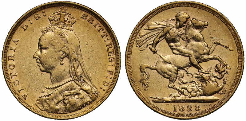 XF45 | Australia, Victoria (1837-1901), gold Sovereign, 1888, Melbourne Mint, Ju...