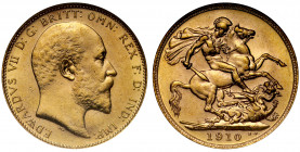 MS61 | Canada, Edward VII (1901-1910), gold Sovereign, 1910, Ottawa Mint, bare head right, De S. below truncation for engraver George W De Saulles, La...