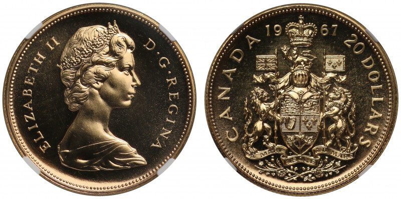 SP66 | Canada, Elizabeth II (1952-), gold specimen Twenty Dollars, 1967, Royal C...