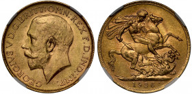 MS64 | South Africa, George V (1910-36), gold Sovereign, 1926, Pretoria Mint, bare head left, B.M. on truncation for Bertram Mackennal, GEORGIVS V D.G...
