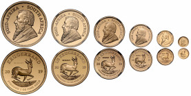 PF70 UCAM | South Africa, gold 6-coin Krugerrand set, 2019, MCMXLIV Privy, portrait of Paul Kruger, President of the South African Republic (1883-1900...